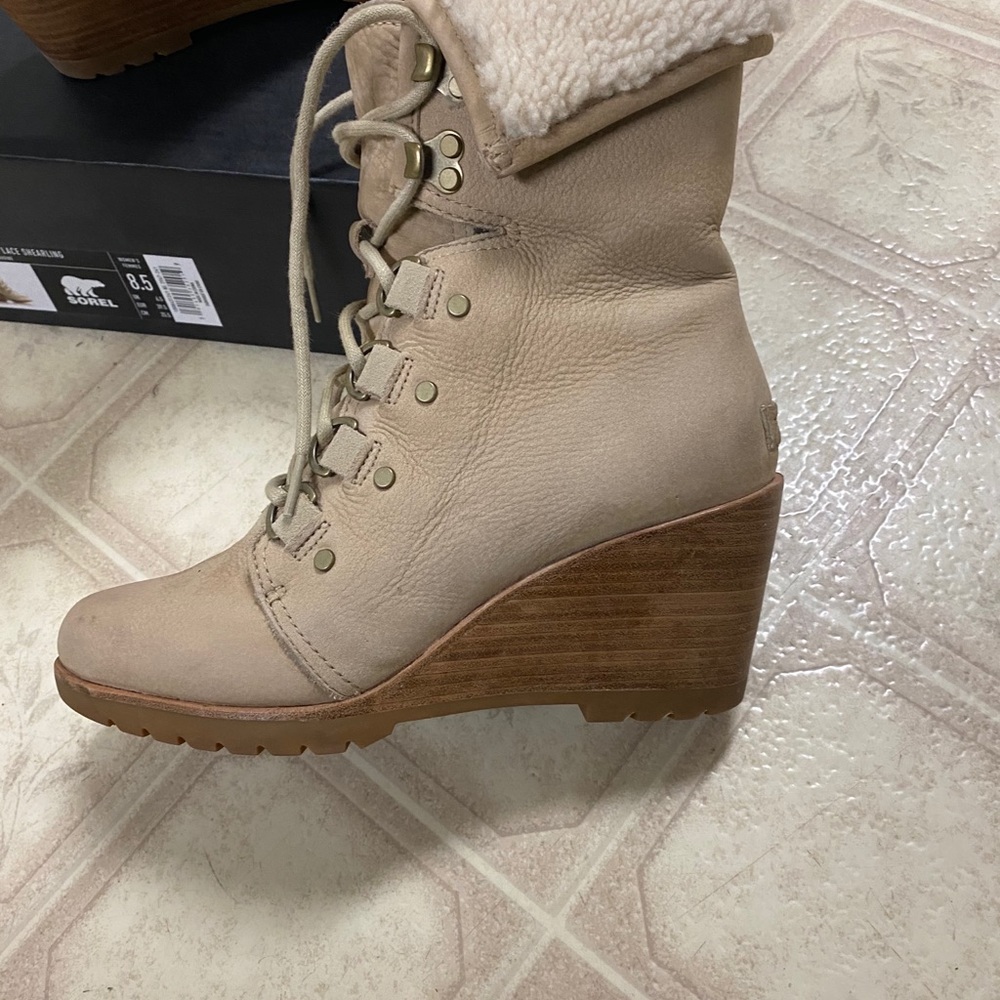 SOREL After Hours Lace Shearling Bootie - Picture 5 of 12